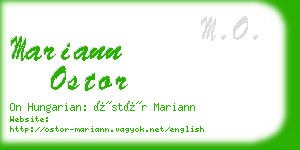 mariann ostor business card